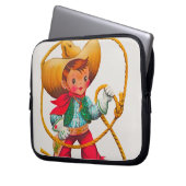 Cowboy Retro Boy Kind Niedlicher Western Laptopschutzhülle (Vorderseite Links)