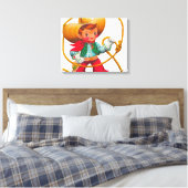 Cowboy Retro Boy Kind Niedlicher Western Leinwanddruck (Insitu (Schlafzimmer))