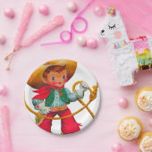 Cowboy Retro Boy Kind Niedlicher Western Pappteller (Party)
