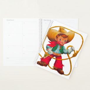 Cowboy Retro Boy Kind Niedlicher Western Planer