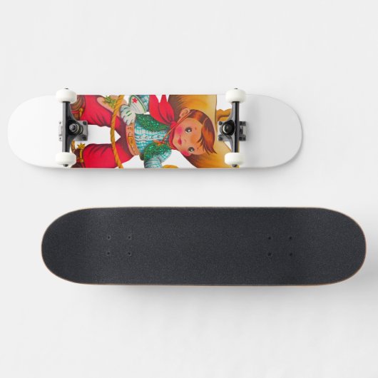 Cowboy Retro Boy Kind Niedlicher Western Skateboard (Horizontal)