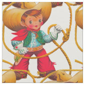 Cowboy Retro Boy Kind Niedlicher Western Stoff (Nahaufnahme)