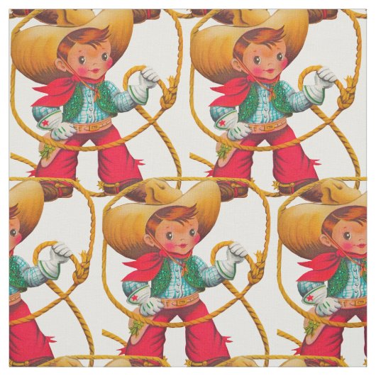 Cowboy Retro Boy Kind Niedlicher Western Stoff (Muster)