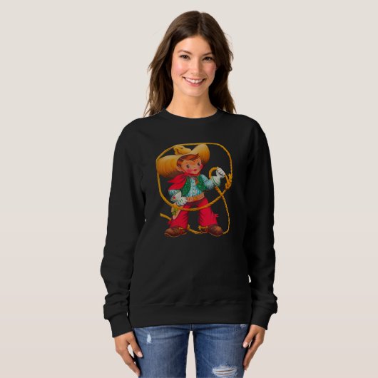Cowboy Retro Boy Kind Niedlicher Western Sweatshirt (Vorne ganz)