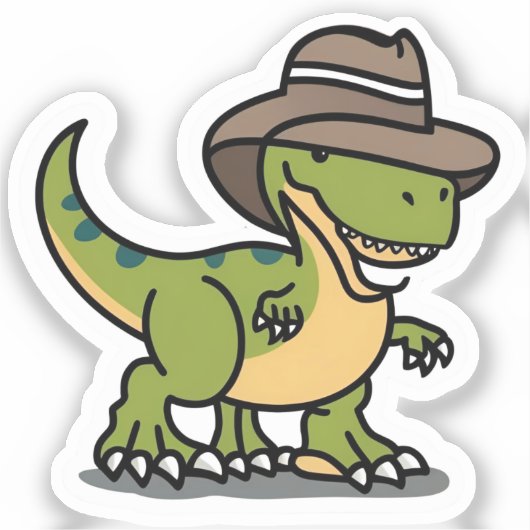 Cowboy Rex Sticker (Vorderseite)