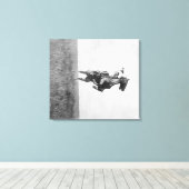 Cowboy Rides Bronco Rising auf seinen Hing Legs Leinwanddruck (Insitu (Holzboden))