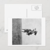 Cowboy Rides Bronco Rising auf seinen Hing Legs Postkarte (Vorne/Hinten)