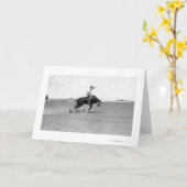 Cowboy Riding a Bucking Bull Karte (Gelbe Blume)