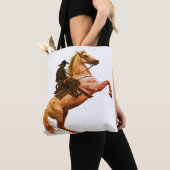Cowboy Riding a White Horse on a Shoulder Tasche (Von Nahem)