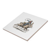 Cowboy Riding Easter Bunny Western Howdy Easter Fu Fliese (Seite)
