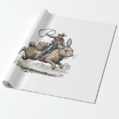 Cowboy Riding Easter Bunny Western Howdy Easter Fu Geschenkpapier (Ungerollt)
