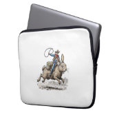 Cowboy Riding Easter Bunny Western Howdy Easter Fu Laptopschutzhülle (Vorderseite Links)
