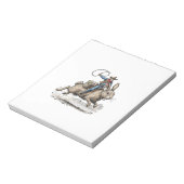 Cowboy Riding Easter Bunny Western Howdy Easter Fu Notizblock (Rotiert)