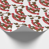 Cowboy Rocking Horse Baby Geschenkpapier (Ecke)