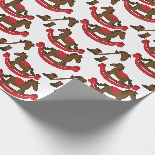 Cowboy Rocking Horse Baby Geschenkpapier (Ecke)