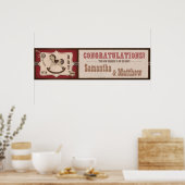Cowboy Rocking Horse Babydusche Banner 2 Poster (Küche)