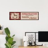 Cowboy Rocking Horse Babydusche Banner 2 Poster (Heimbüro)