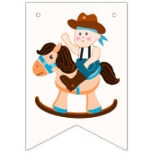 Cowboy Rocking Horse Boy Geburtstag Wimpelkette (Erste Fahne)