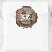 Cowboy Rocking Horse Western Kinderdusche Runder Aufkleber (Tasche)