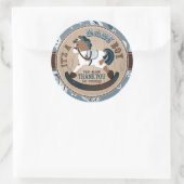 Cowboy Rocking Horse Western Kinderdusche Runder Aufkleber (Tasche)