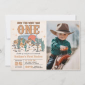 Cowboy Rodeo 1. Geburtstag Party Foto Einladung (Vorderseite)