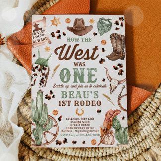 Cowboy Rodeo 1. Geburtstag Wie der Westen eins war Einladung