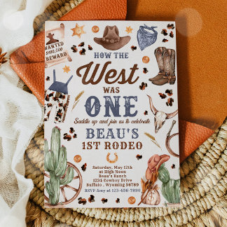 Cowboy Rodeo 1. Geburtstag Wie der Westen eins war Einladung