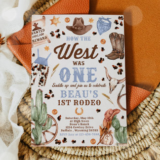 Cowboy Rodeo 1. Geburtstag Wie der Westen eins war Einladung