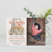 Cowboy Rodeo 1. Wie der Westen ein Foto war Einladung (Stehend Vorderseite)