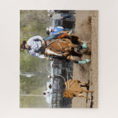 Cowboy Rodeo Calf Roping Western Sports Puzzle (Vertikal)
