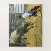Cowboy Rodeo Clown Bull Distracting Western Sports Puzzle (Vertikal)