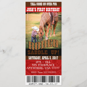 Cowboy Rodeo Einladungen, Umschläge enthalten Einladung