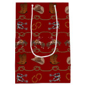 Cowboy-Rodeo Essentials Mittlere Geschenktüte (Rückseite)