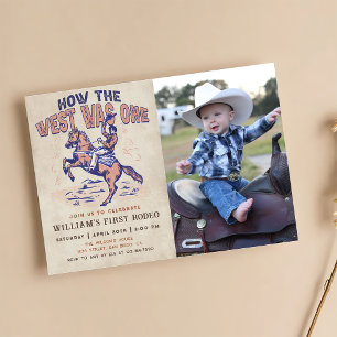 Cowboy Rodeo Geburtstag Wie der Westen ein Foto wa Einladung