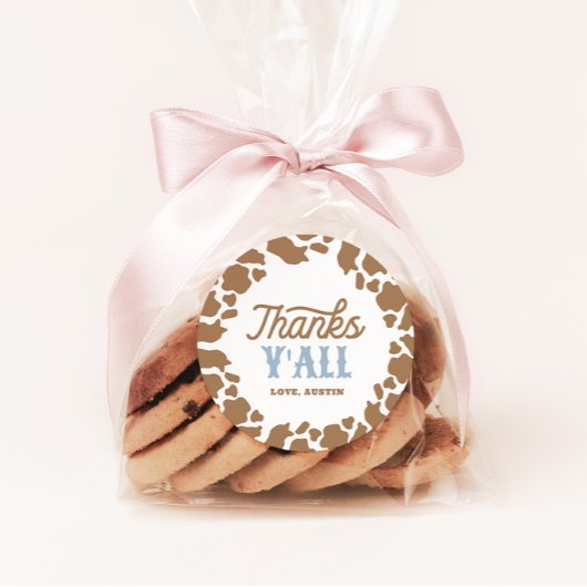 Cowboy Rodeo Geburtstagsparty Danke Runder Aufkleber