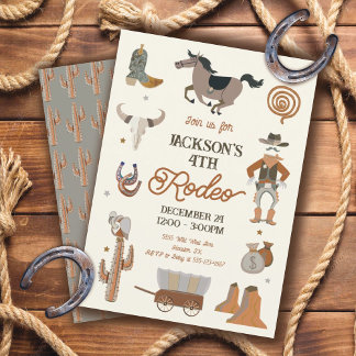 Cowboy Rodeo Geburtstagsparty Einladung