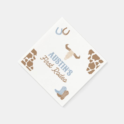 Cowboy Rodeo Geburtstagsparty Serviette (Ecke)