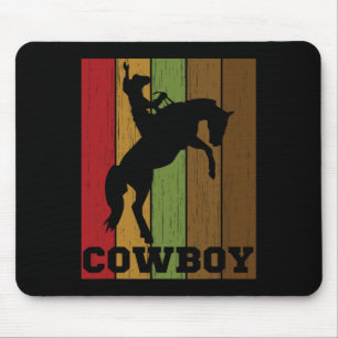 Cowboy Rodeo Horse Retro Western Cowboy Horseck Ri Mousepad