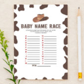 Cowboy Rodeo Name Race Baby Shooting Game Activity Briefpapier