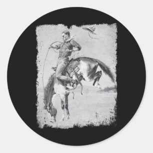 Cowboy-Rodeo-Pferd Western Country Vintage Bronco Runder Aufkleber