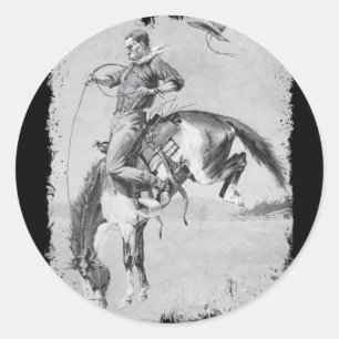 Cowboy-Rodeo-Pferd Western Country Vintage Bronco  Runder Aufkleber