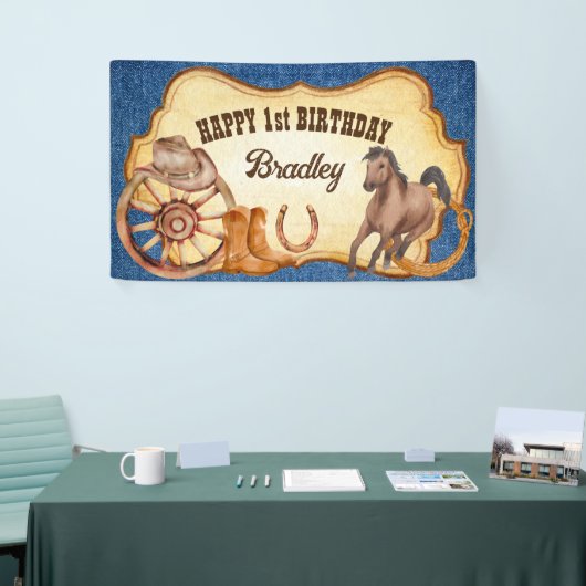 Cowboy Rodeo Pferde Reittier Wild West Party Banner (Messeveranstaltung)