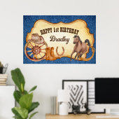 Cowboy Rodeo Pferde Reittier Wild West Party Poster (Heimbüro)