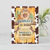 Cowboy Rodeo Pferde Western Geburtstagsparty Einladung (Stehend Vorderseite)