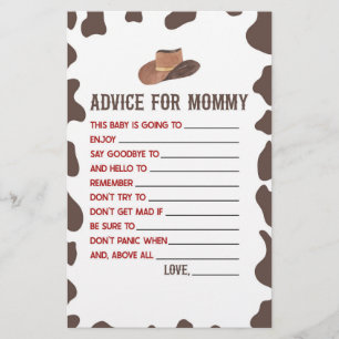 Cowboy Rodeo Ratgeber Kinderspielaktivitäten Briefpapier