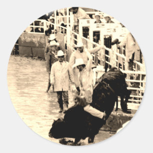 Cowboy Rodeo Runder Aufkleber