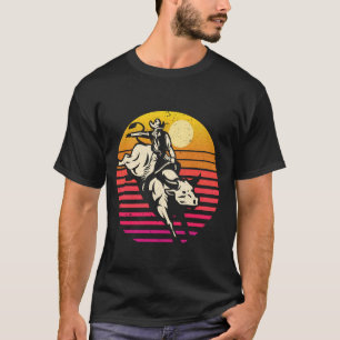 Cowboy-Rodeo-Stier-Reiten-Sonnenuntergang T-Shirt