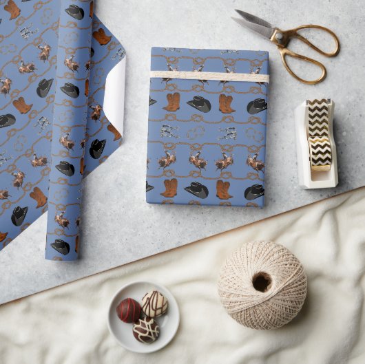 Cowboy-Rodeo-Tackling Geschenkpapier (Kunsthandwerk)