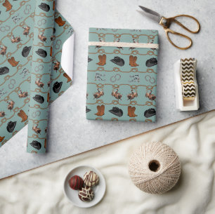 Cowboy-Rodeo-Tackling Geschenkpapier