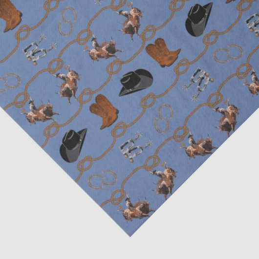 Cowboy-Rodeo-Tackling Seidenpapier (Detail)